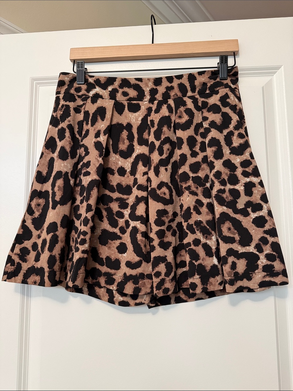 bohme Leopard-Print Skater Shorts in Brown and Black